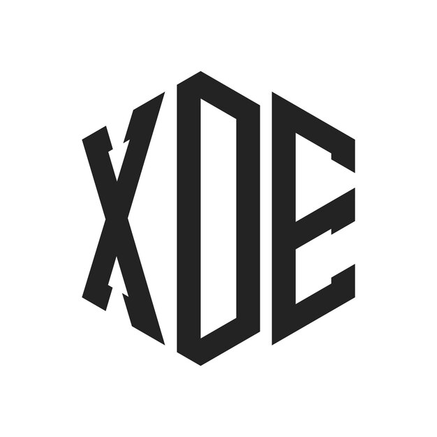 xde logo design initial letter xde monogram logo using hexagon shape