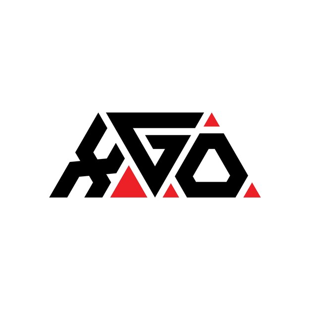 XGO triangle letter logo design with triangle shape XGO triangle logo design monogram XGO triangle vector logo template with red color XGO triangular logo Simple Elegant and Luxurious Logo XGO