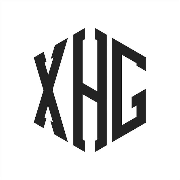 XHG Logo Design Initial Letter XHG Monogram Logo using Hexagon shape