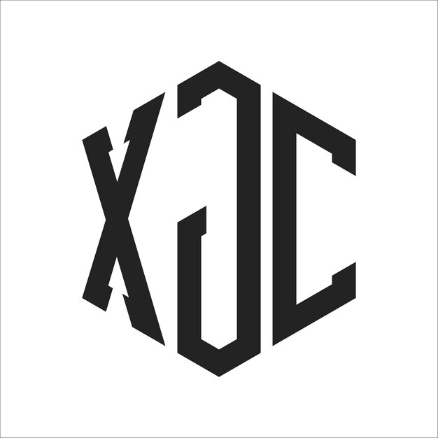 xjc logo design initial letter xjc monogram logo using hexagon shape