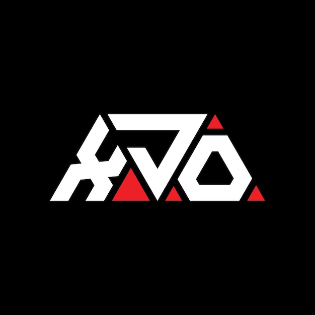 XJO triangle letter logo design with triangle shape XJO triangle logo design monogram XJO triangle vector logo template with red color XJO triangular logo Simple Elegant and Luxurious Logo XJO