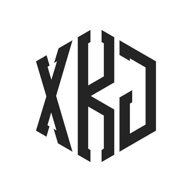 XKJ Logo Design Initial Letter XKJ Monogram Logo using Hexagon shape