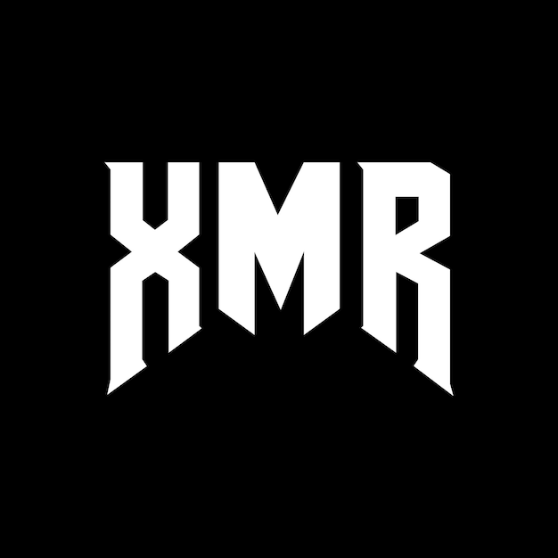 XMR letter logo design for technology company XMR logo design black and white color combination XMR logo XMR vector XMR design XMR icon XMR alphabet XMR typography logo design