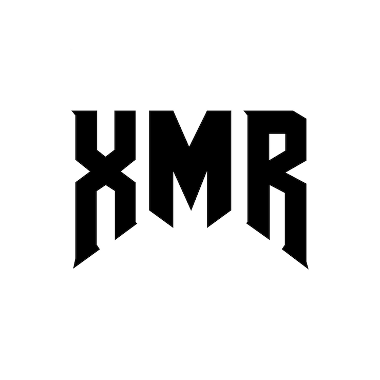 Vektör xmr letter logo design for technology company xmr logo design black and white color combination xmr logo xmr vector xmr design xmr icon xmr alphabet xmr typography logo design