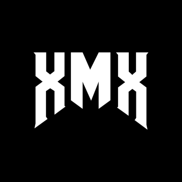 XMX bokstavslogotypdesign för teknikföretag XMX logotypdesign svartvit färgkombination XMX logotyp XMX vektor XMX design XMX ikon XMX alfabet XMX typografi logotypdesign