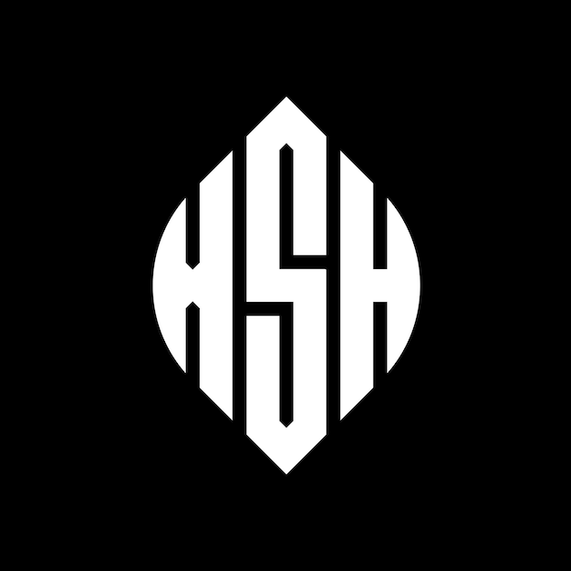 xsh circle letter logo design with circle and ellipse shape xsh ellipse letters with typographic style the three initials form a circle logo xsh circle emblem abstract monogram letter mark vector
