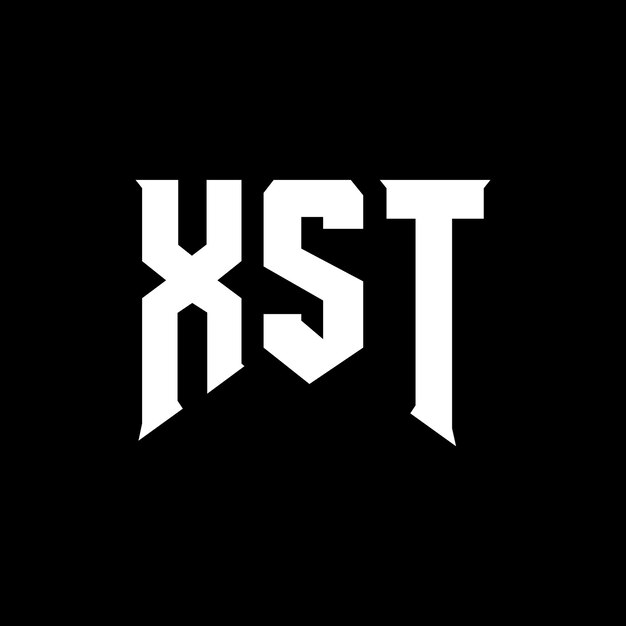 XST letter logo design for technology company XST logo design black and white color combination XST logo XST vector XST design XST icon XST alphabet XST typography logo design