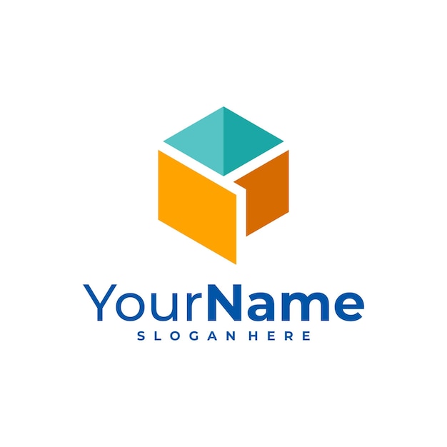 Yaratıcı Küp logosu vektörü Altıgen logo tasarım Şablonu