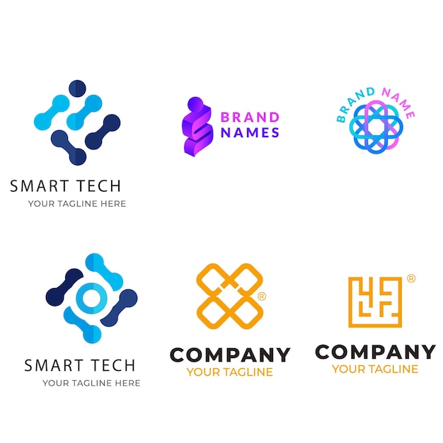 Yaratıcı logo Renk geçişli mavi logo geometrik simge Soyut logo vektörü