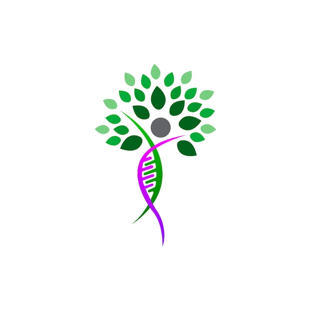 Yaşam ağacı ve insan tıbbi simgesi DNA logosu simgesi