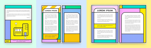 Yaz Arka Planı İllüstrasyon Vektöründen Oluşan Renkli Poster veya Kırtasiye Kimlik Design Şablon Seti