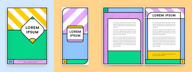 Yaz Arka Planı İllüstrasyon Vektöründen Oluşan Renkli Poster veya Kırtasiye Kimlik Design Şablon Seti