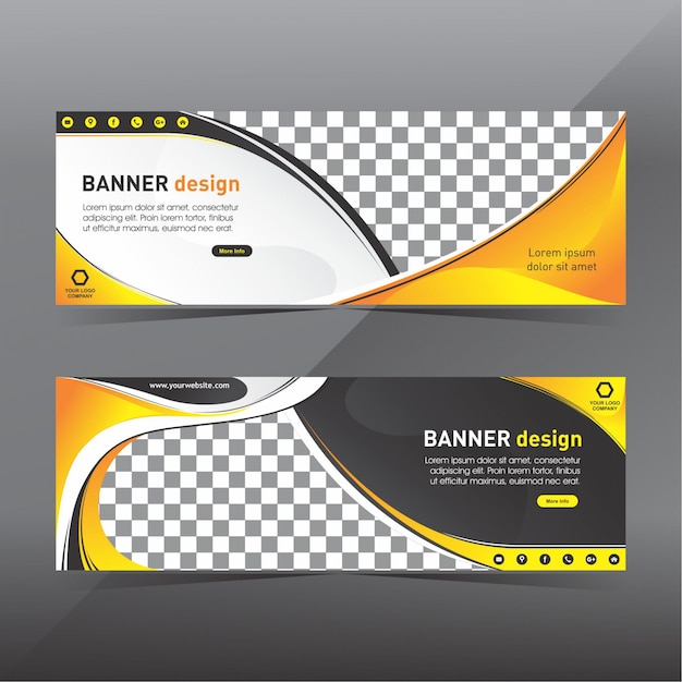 Yellow and black abstract banner