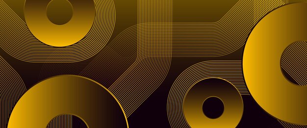 Yellow and brown vector 3d futuristic tech glow and shinning line simple modern abstract banner For brochures covers posters banners websites header
