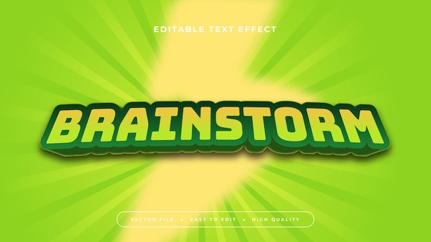 yellow and green brainstorm 3d editable text effect font style