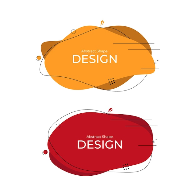 yellow and red abstract creative shape designs