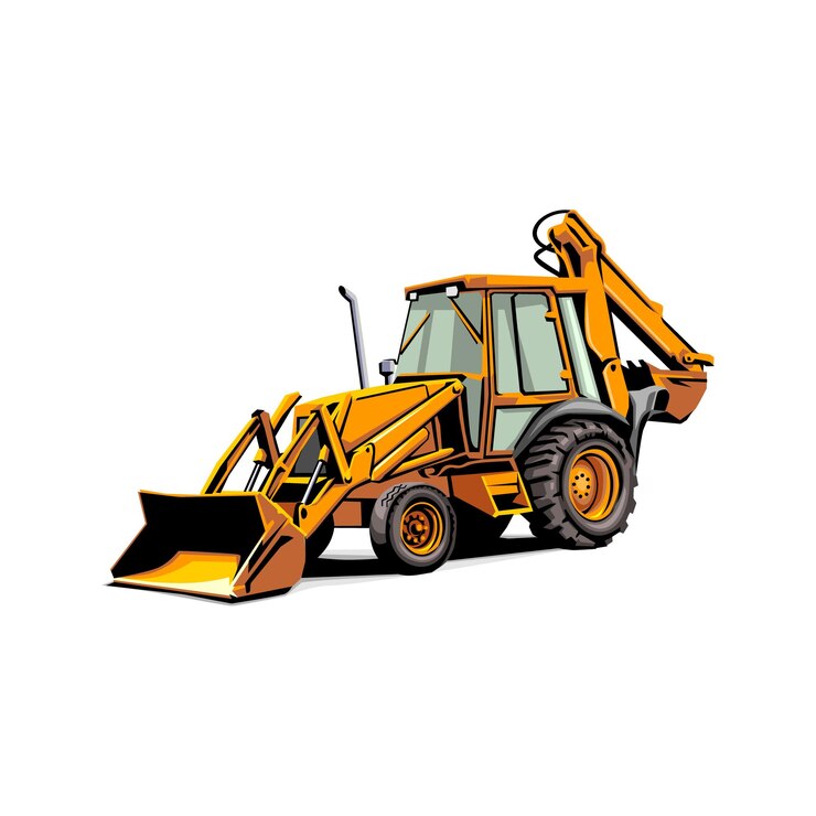 Vektör yellow backhoe loader