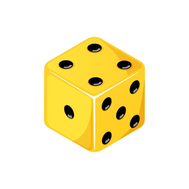 Yellow dice with the number four