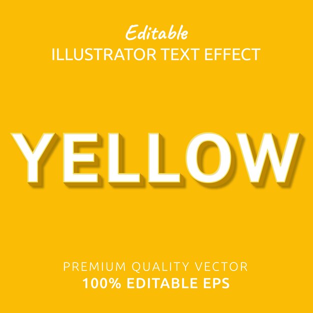 Yellow Editable Text Style Effect