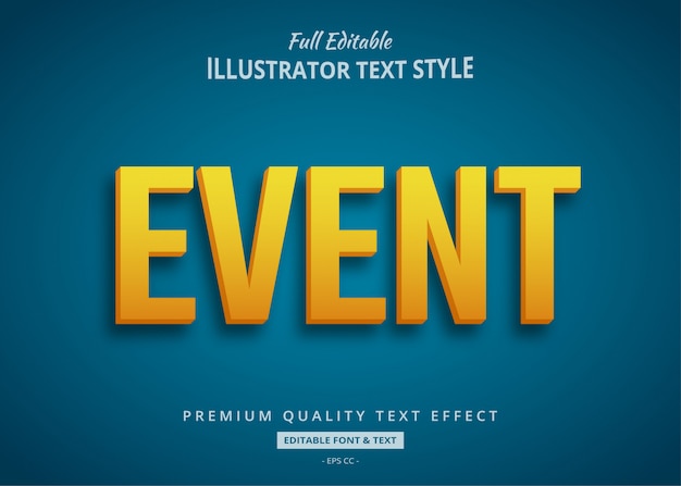 Yellow Event 3D Text Style Effect