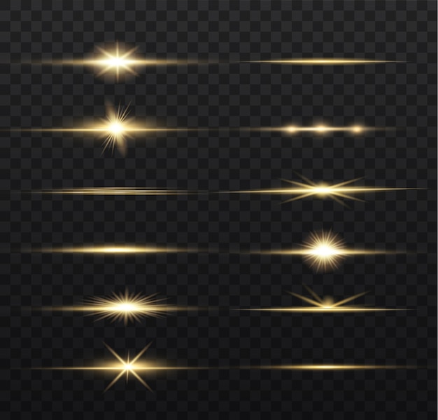 yellow horizontal flares set
