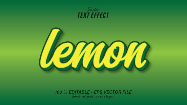 Yellow lemon text effect editable with green background eps file