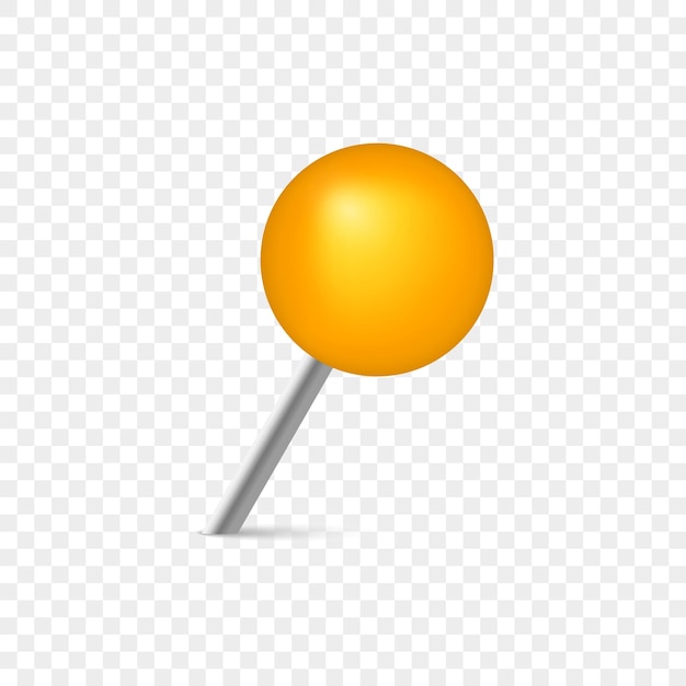 yellow office thumbtack for notice board and attach paper on wall plastic circle push pin