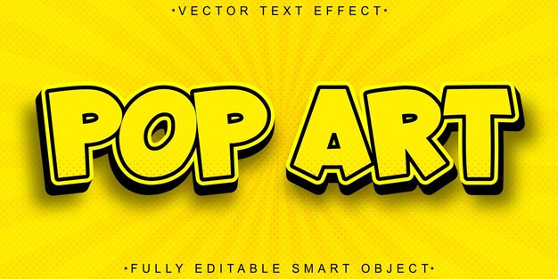 Yellow Pop Art Cartoon Vector Fully Editable Smart Object Text Effect