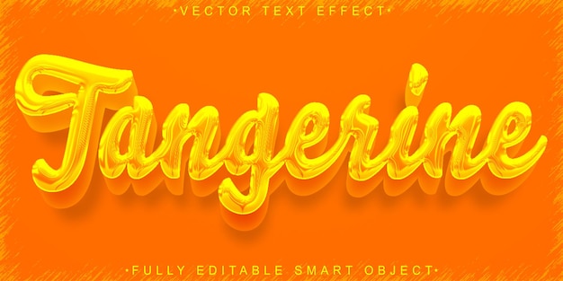 yellow tangerine vector fully editable smart object text effect