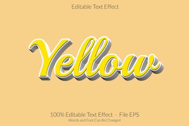yellow text effect word and font can be changed
