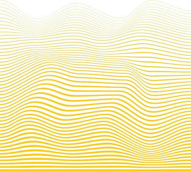 yellow vector abstract wave texture or shape for product and posters without background