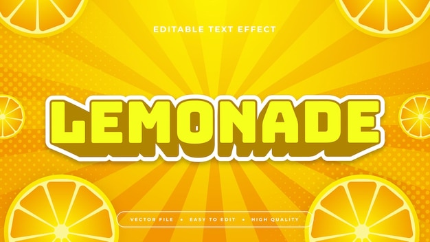 Yellow white and orange lemonade 3d editable text effect font style