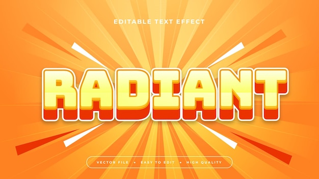 Yellow white and orange radiant 3d editable text effect font style