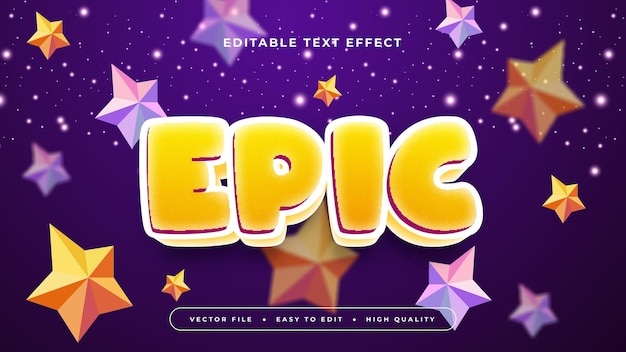 Yellow White and Purple Violet Epic 3d Editable Text Effect Font Style