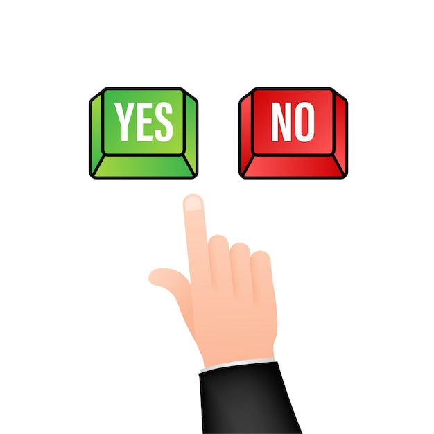 yes and no button. feedback concept. positive feedback concept. choice button icon. vector stock illustration