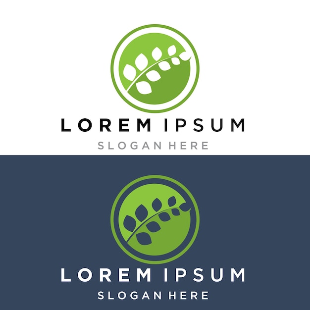 Yeşil yaprak ekoloji doğa elementi vektör logosu