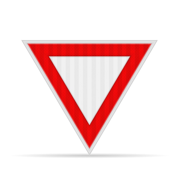 Yield road sign