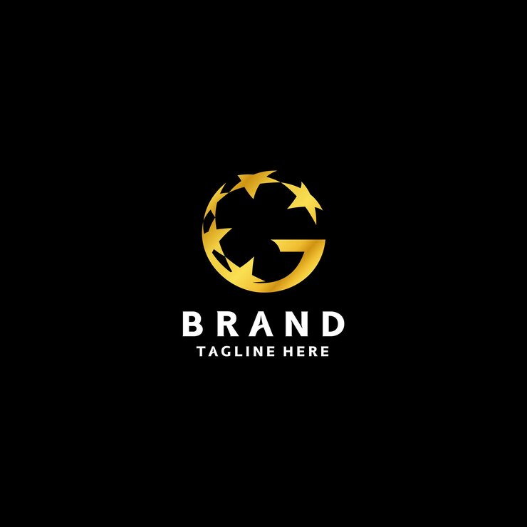 Yıldız Vurgulu Minimalist G Harfi Logo Tasarımı.