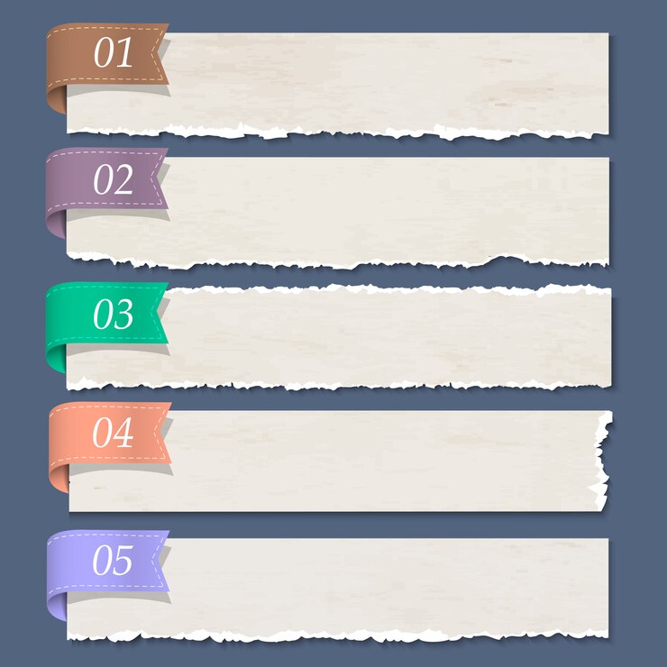 Vektör yırtık kağıt numaralı banner