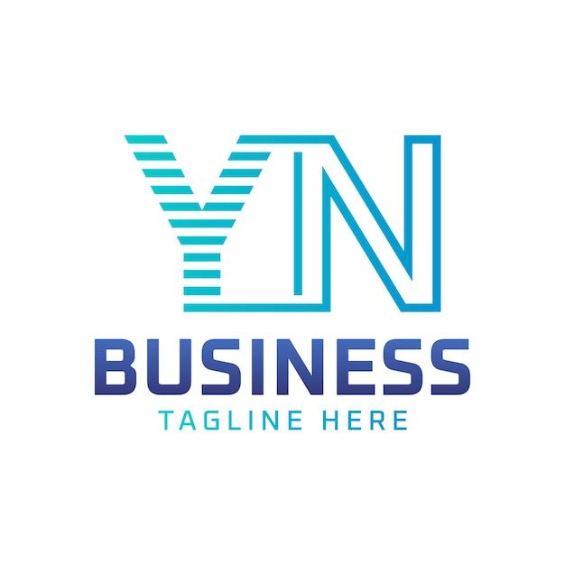 YN Logo Design Sleek Modern Letter YN Logo for Business