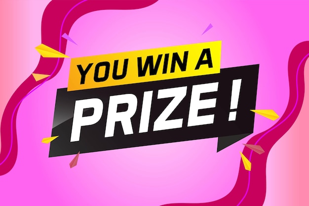 you win prize word concept vector illustration with 3d style for use landing page template ui web