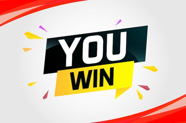 you win word concept vector illustration and 3d style for use landing page template ui web
