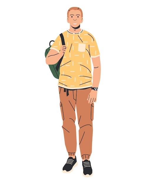 young man in trendy street clothes