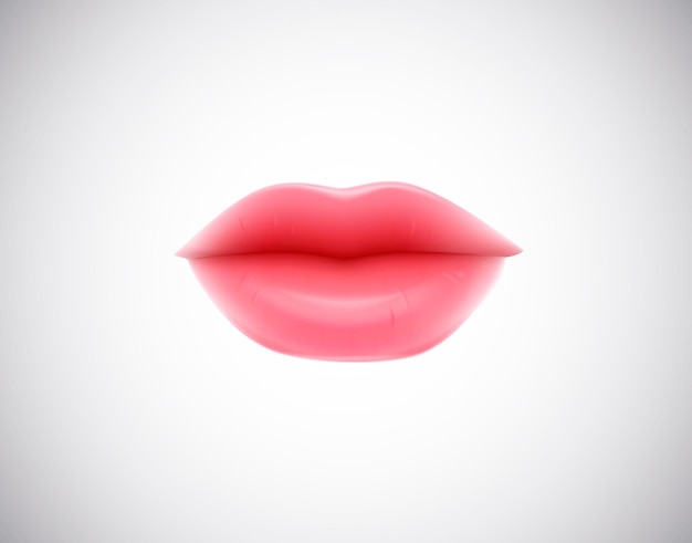 young woman lips isolated. Sexy plump lips without makeup.Part of face.