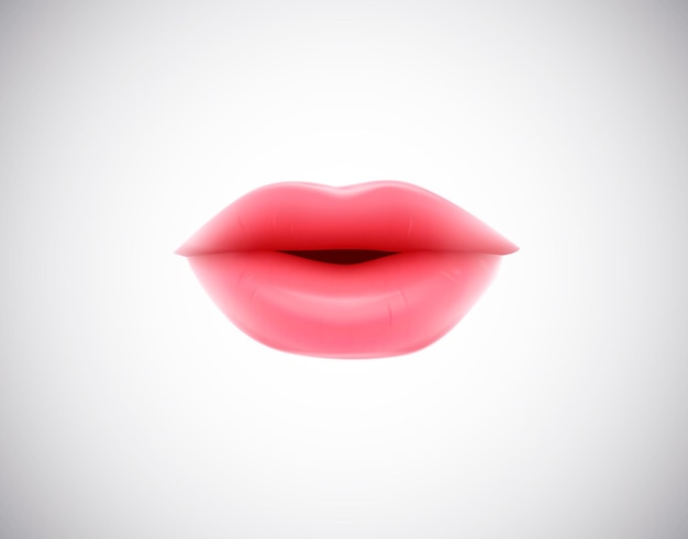 young woman lips isolated. Sexy plump lips without makeup.Part of face.