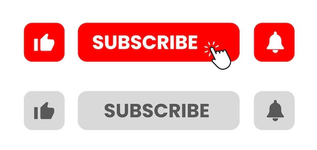Youtube Abonner-knap, rød farve, vektorillustration