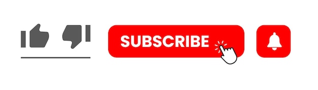 Youtube Abonner-knap, rød farve, vektorillustration