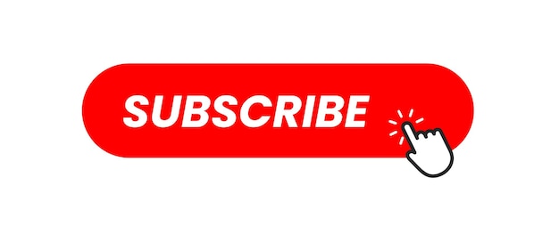 Youtube-prenumerationsknapp röd färg vektorillustration