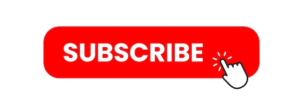 Youtube-prenumerationsknapp röd färg vektorillustration