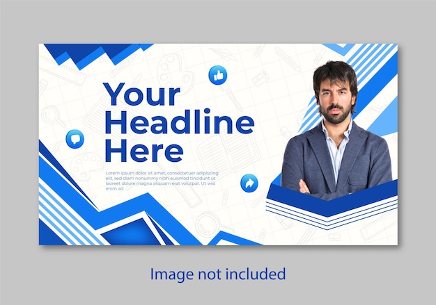 YouTube thumbnail design template and modern web banner